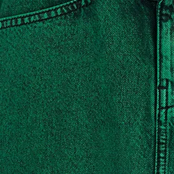 Dark green overdyed midi skirt with paperbag waist