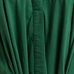 Dark green cotton maxi-length dress with ties