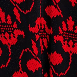 Black and red maxi-length dress with floral print