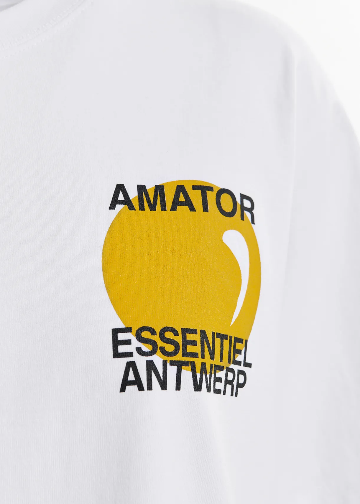 White cotton T-shirt with print - Online exclusive