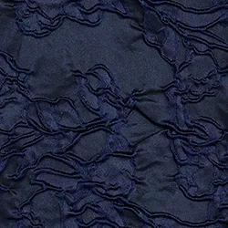 Navy blue jacquard-woven puffy mini dress