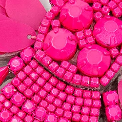 Neon pink bee-shaped rhinestone brooch