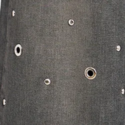 Grey eyelet-embellished jeans
