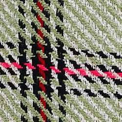Ecru, black and green checked mini skirt