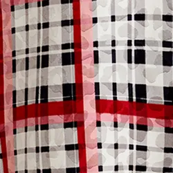 White, black and red checked shirt