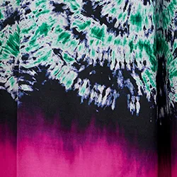 Green and navy blue abstract-print wide-leg pants with dip-dyed effect