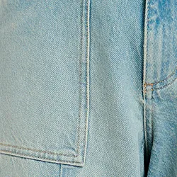 Straight-leg patchwork blue jeans