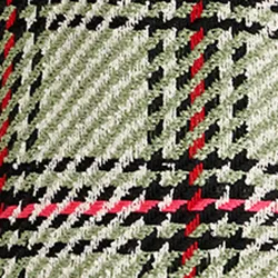 Ecru, black and green checked oversized jacket