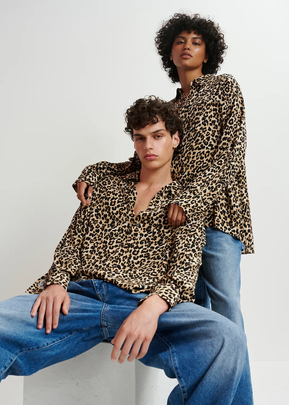 Brown leopard-print shirt