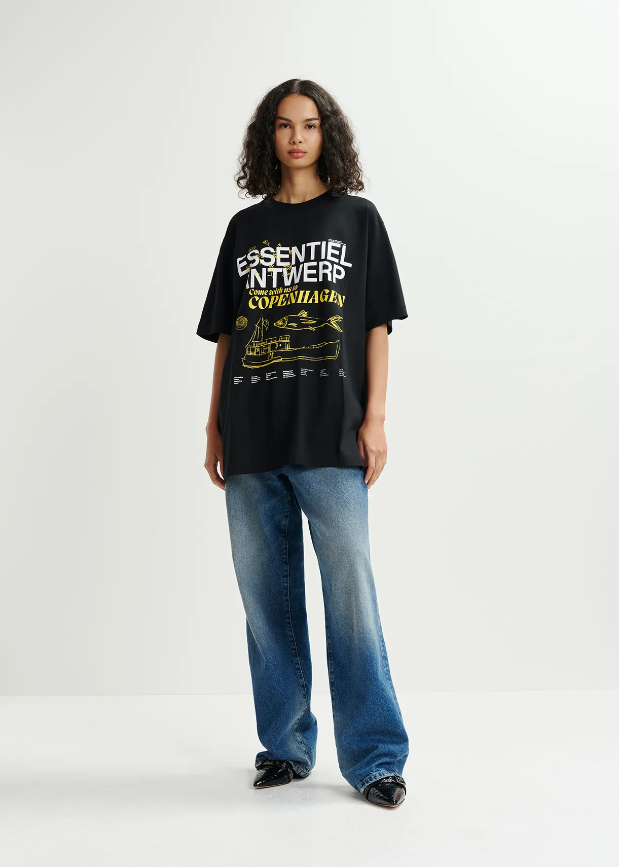 Black cotton T-shirt with print - Online exclusive