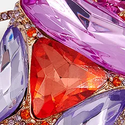 Red, purple and lilac rhinestone beetle brooch