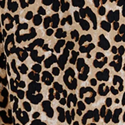 Brown wide-leg pants with leopard print