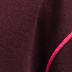 Burgundy knitted skirt with neon pink piping