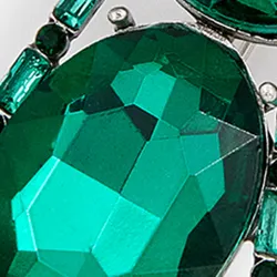 Dark green rhinestone spider brooch
