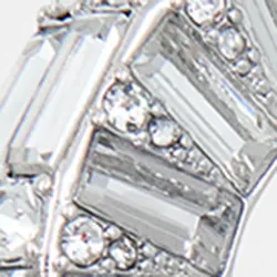 Silver-tone hoop earrings with rhinestones