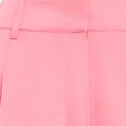 Pink tapered-leg satin pants