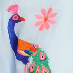 Light blue cotton shirt with embroideries