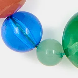 Green, blue and brown resin beaded necklace
