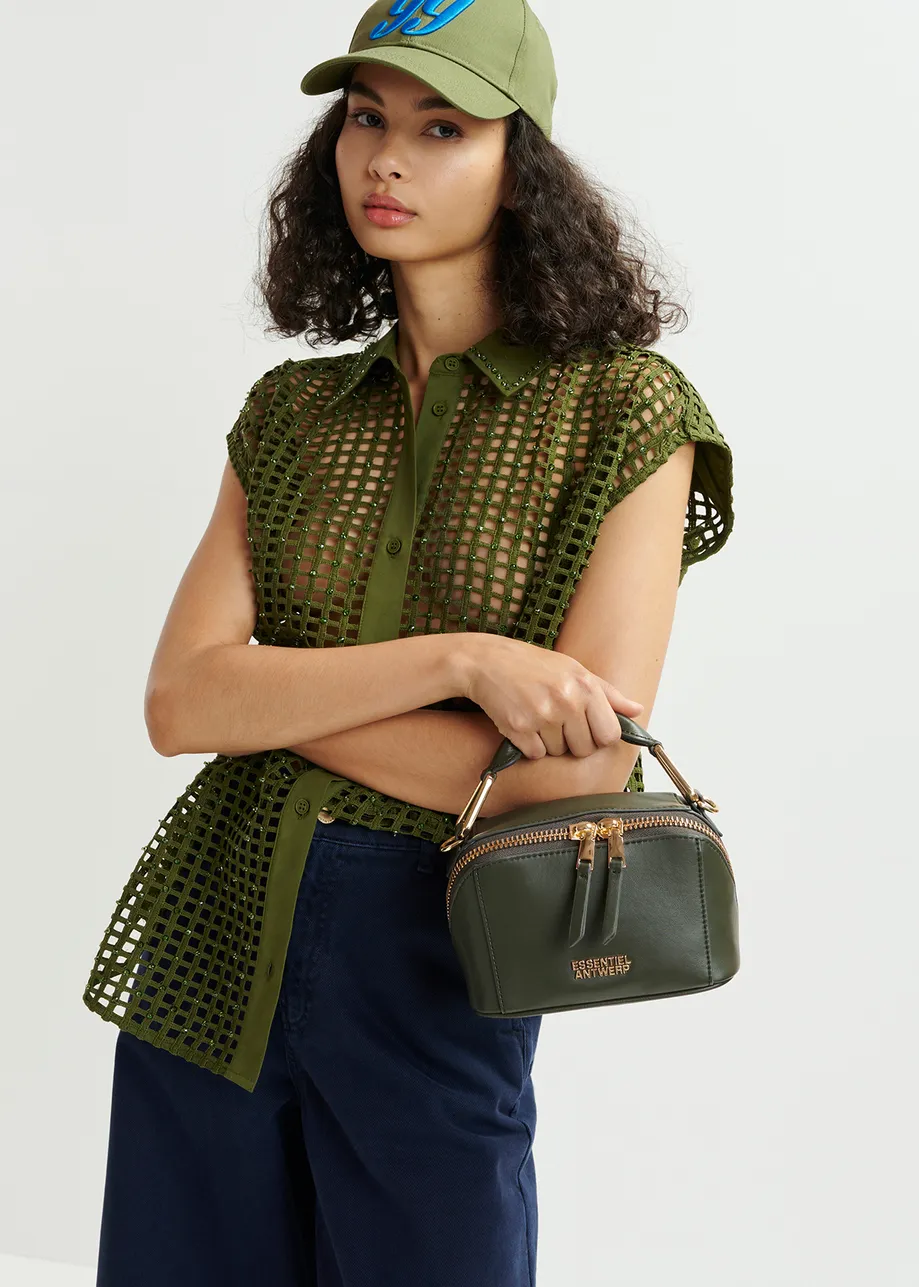 Black leather mini bag