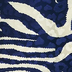 Navy blue and off-white zebra-print top