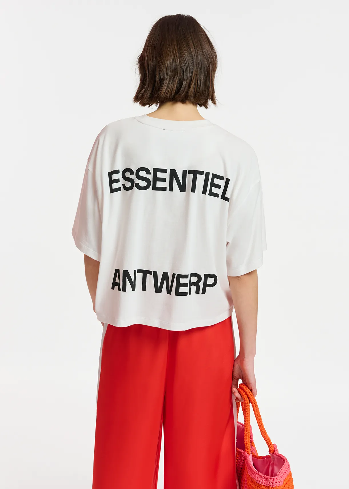 Off-white organic cotton T-shirt with logo