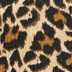 Beige rib-knitted sweater with leopard motif