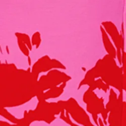 Pink and red floral print midi skirt