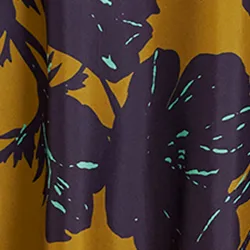 Bronze and navy blue silk shirt with floral print