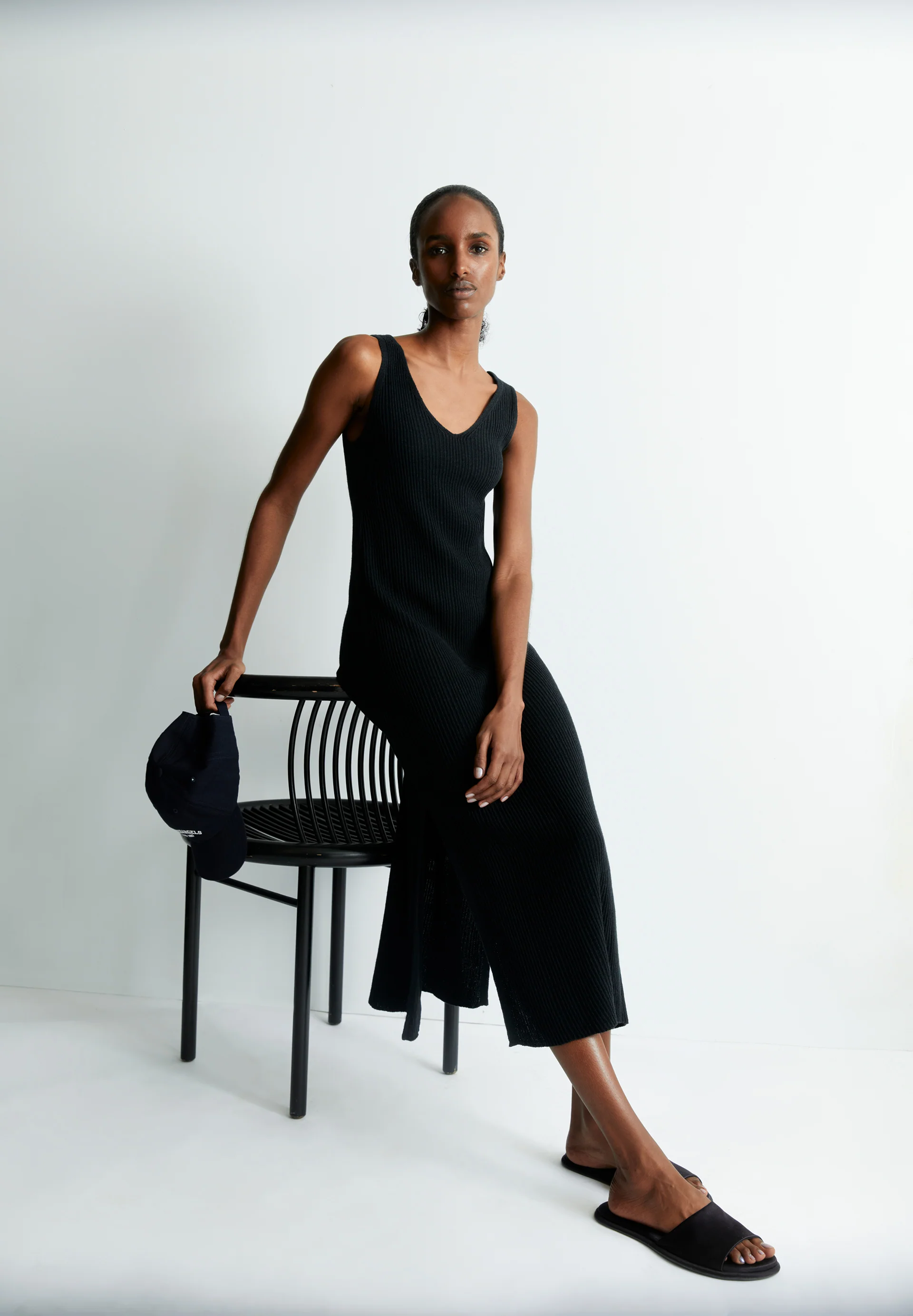 LINEN BLEND KNIT DRESS Knit Dress made of Linen-Mix