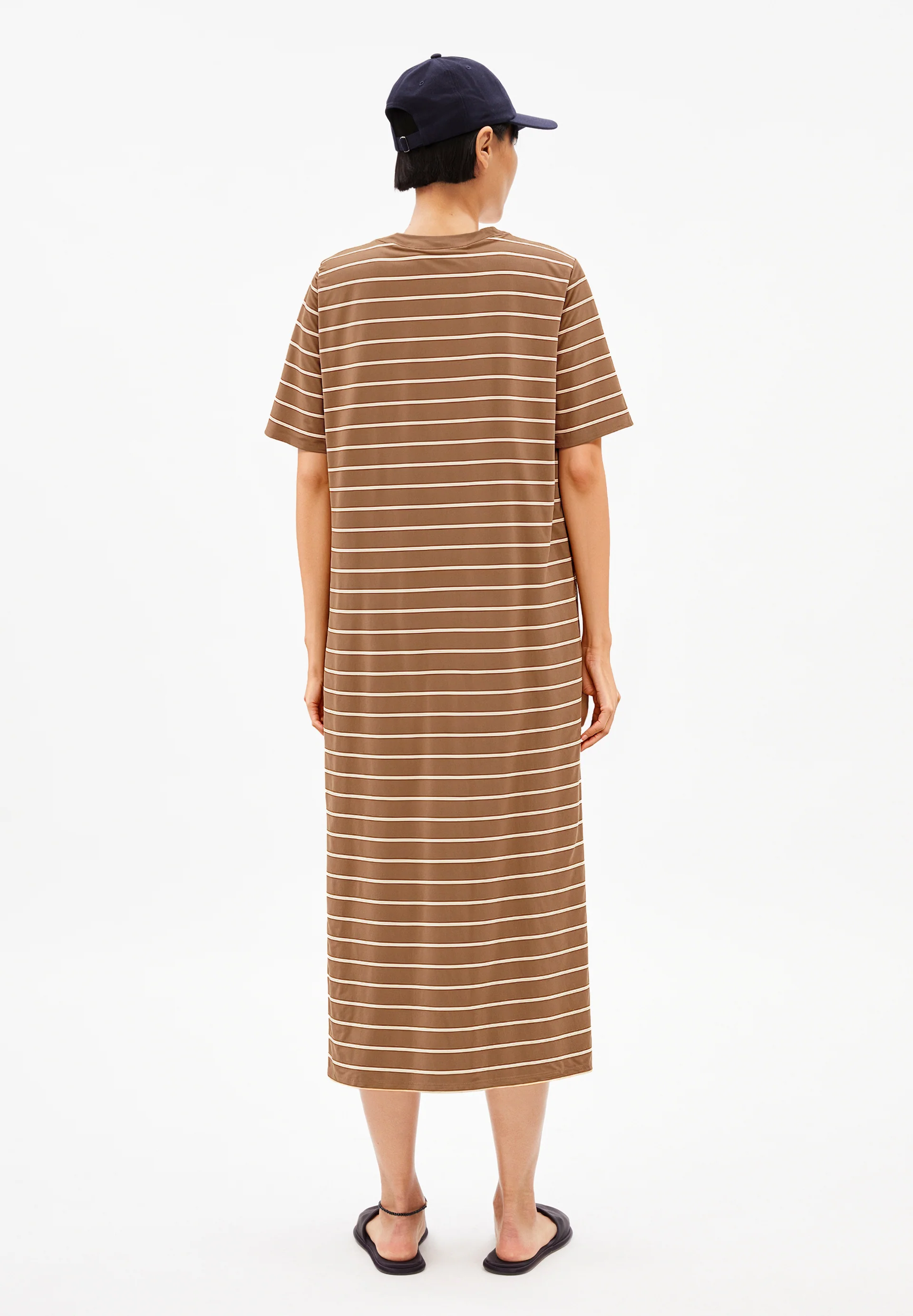 XELINAA FINE STRIPE MIDI DRESS Heavyweight Jersey Dress made of recycled Cotton Mix