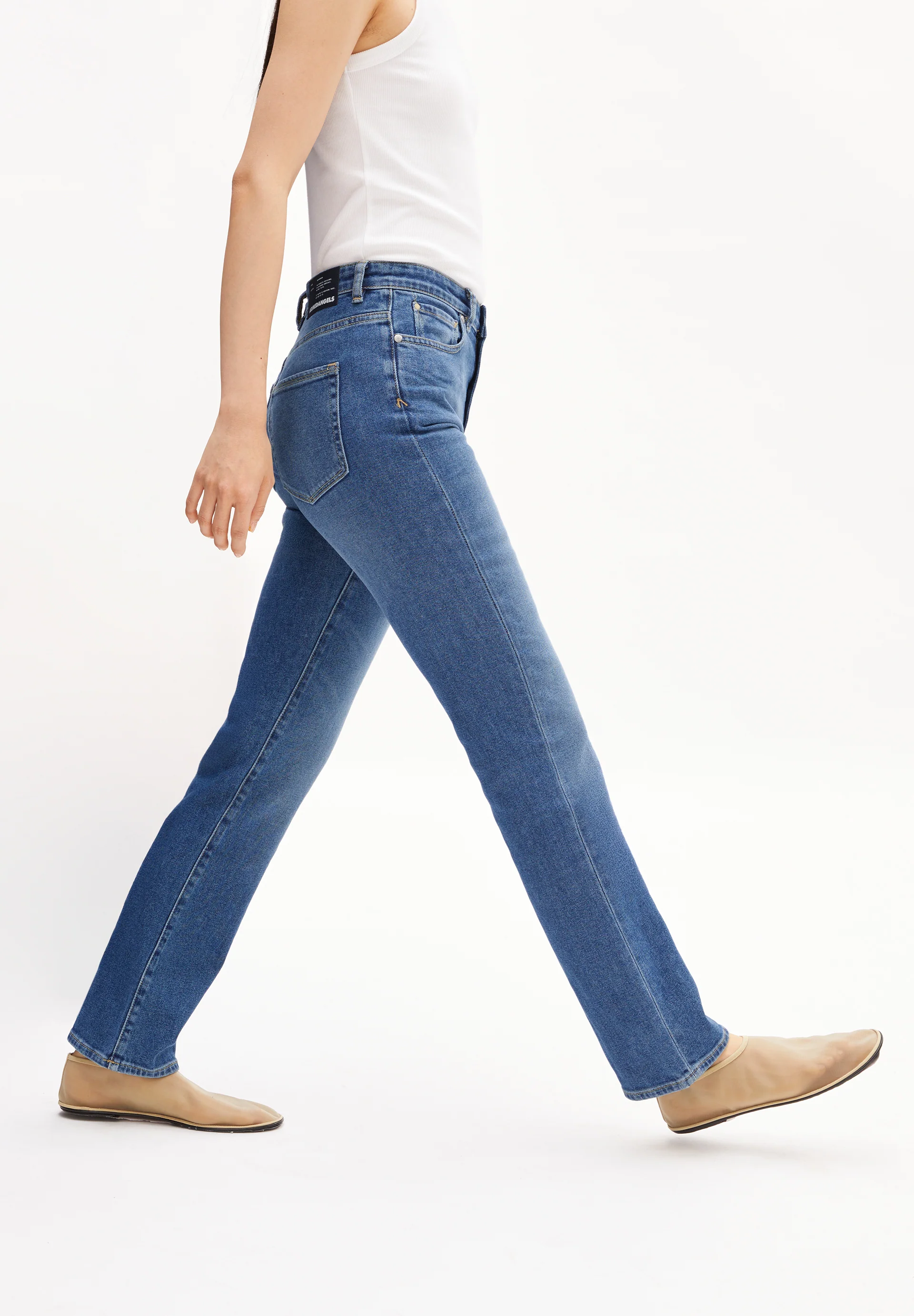 CARENAA Jeans Straight Leg Mid Waist Organic Cotton Mix Comfort-Stretch