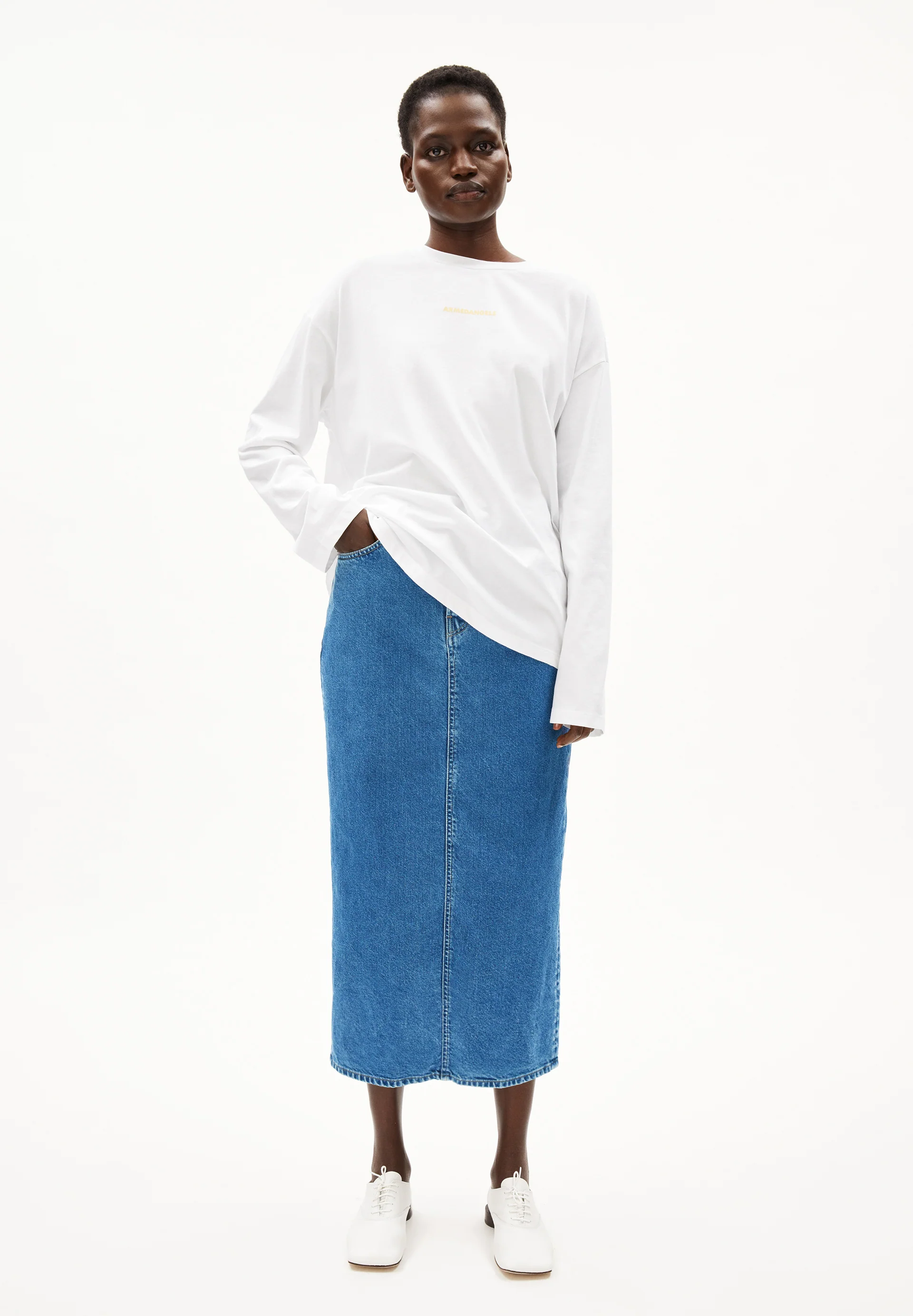 KAALYKE DENIM MIDI SKIRT Denim Skirt made of recycled Cotton
