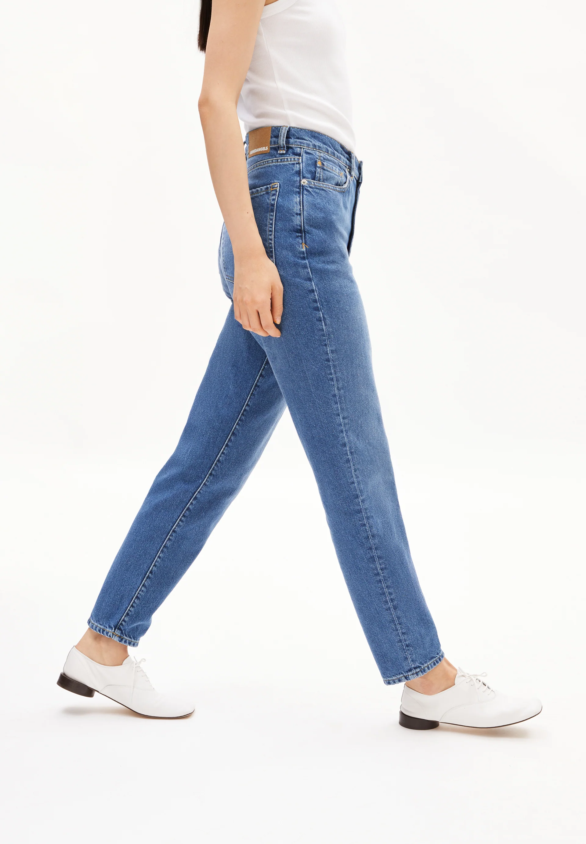 MAIRAA Jeans Mom Fit High Waist Ankle recycled Cotton Non-Stretch