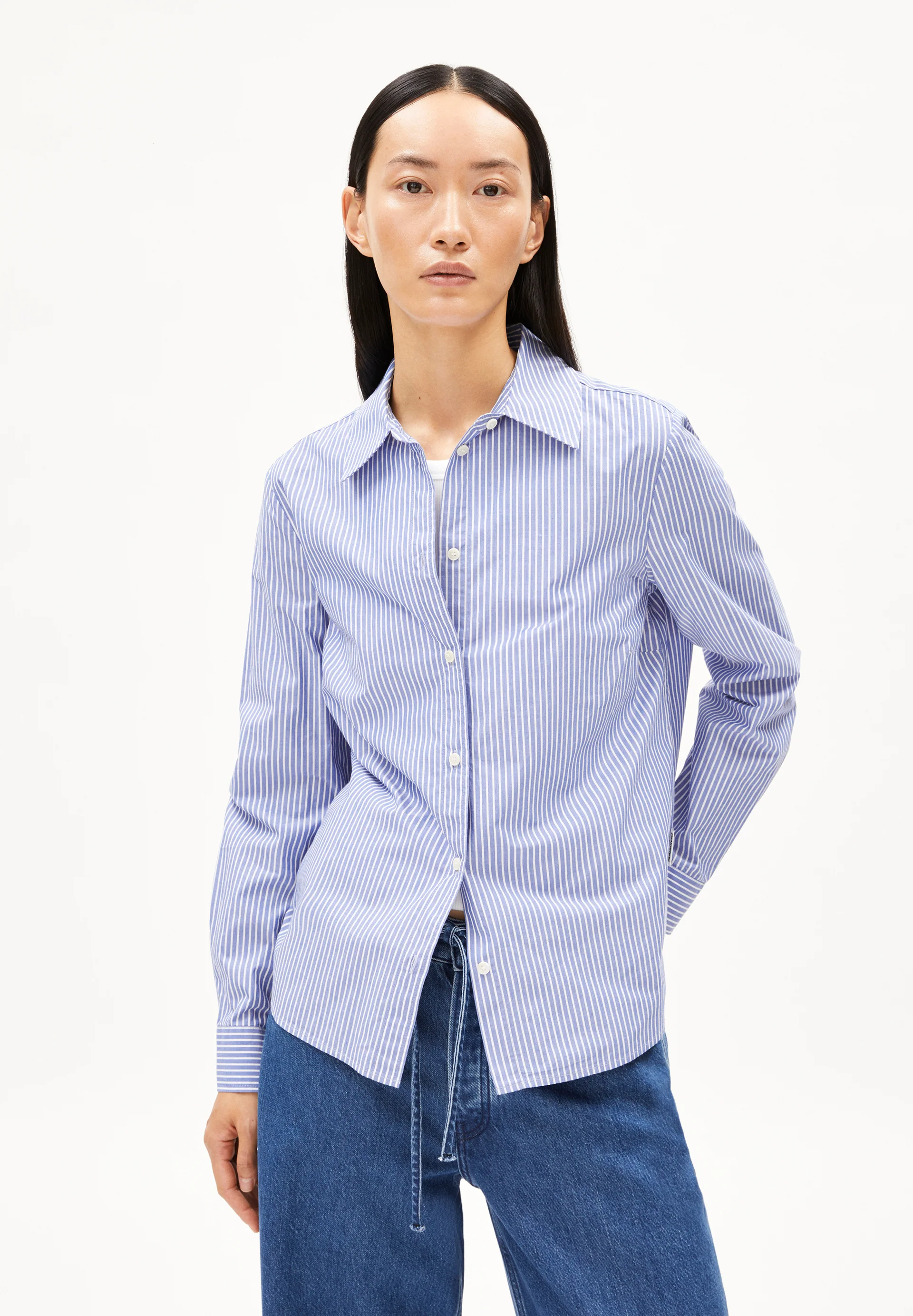 LOUILAA STRIPED Blouse from organic cotton