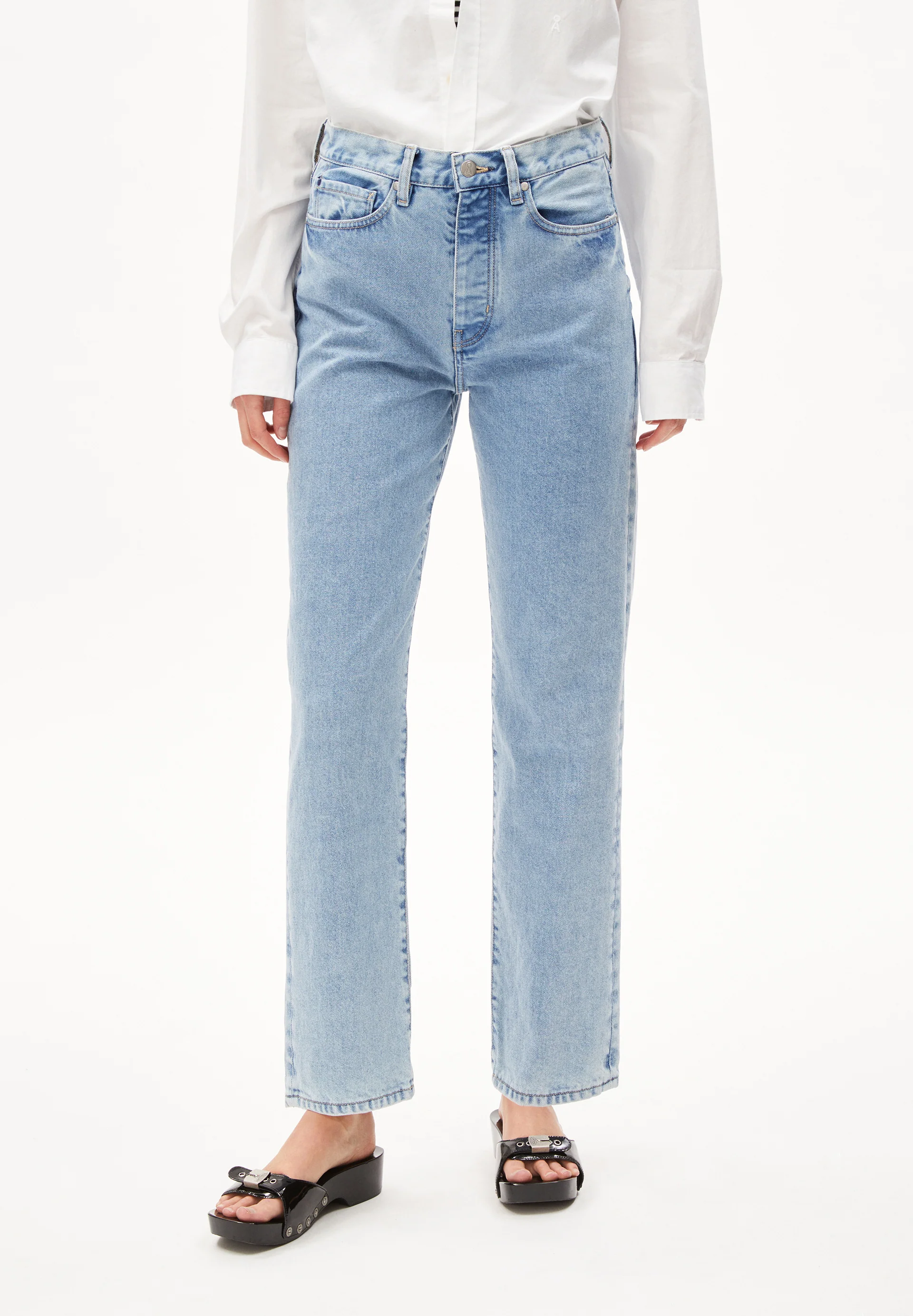 AAIKALA Jeans Straight Leg High Waist recycled Cotton Non-Stretch
