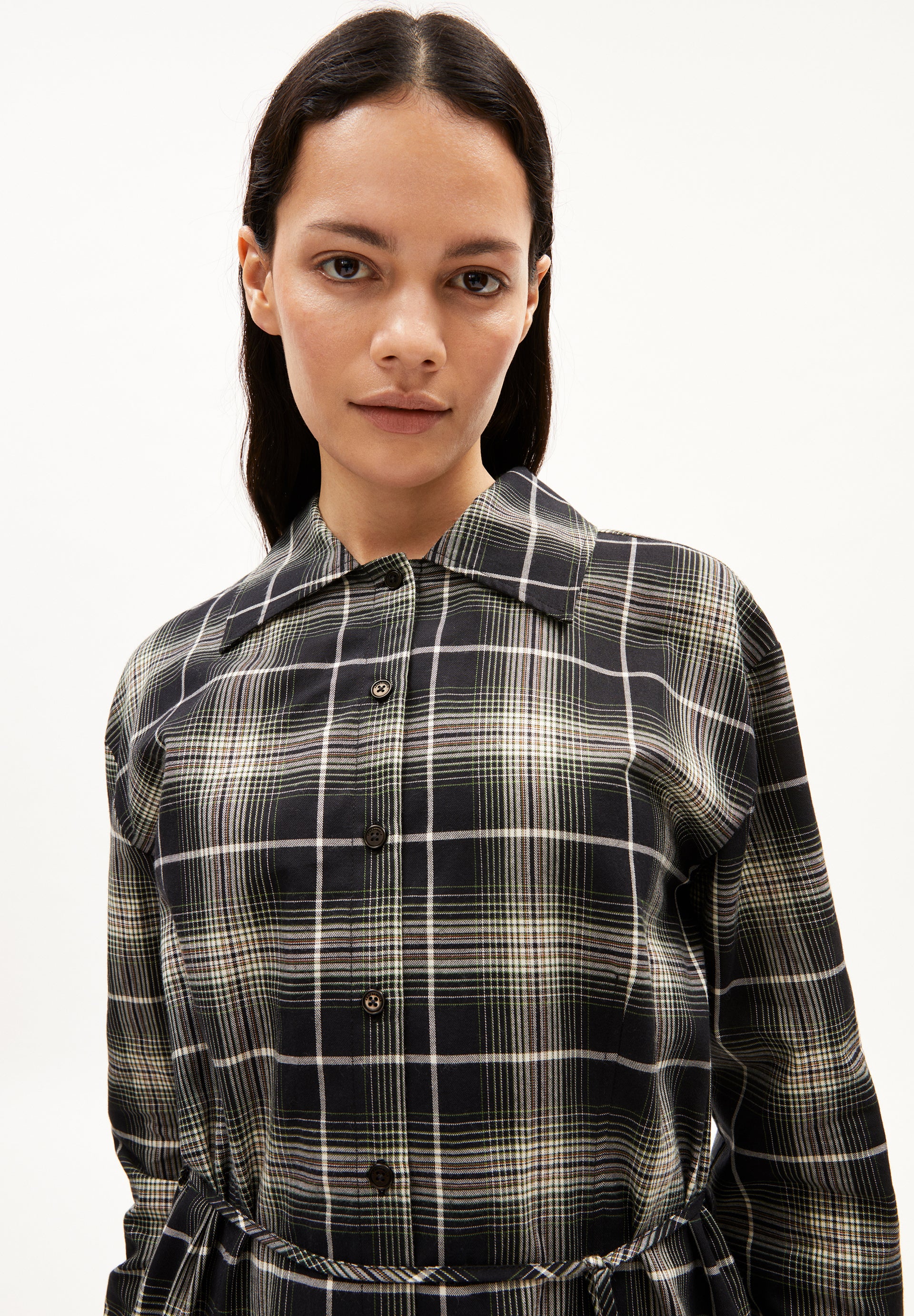 EASINNAA CHECK Woven Dress Relaxed Fit made of Organic Cotton