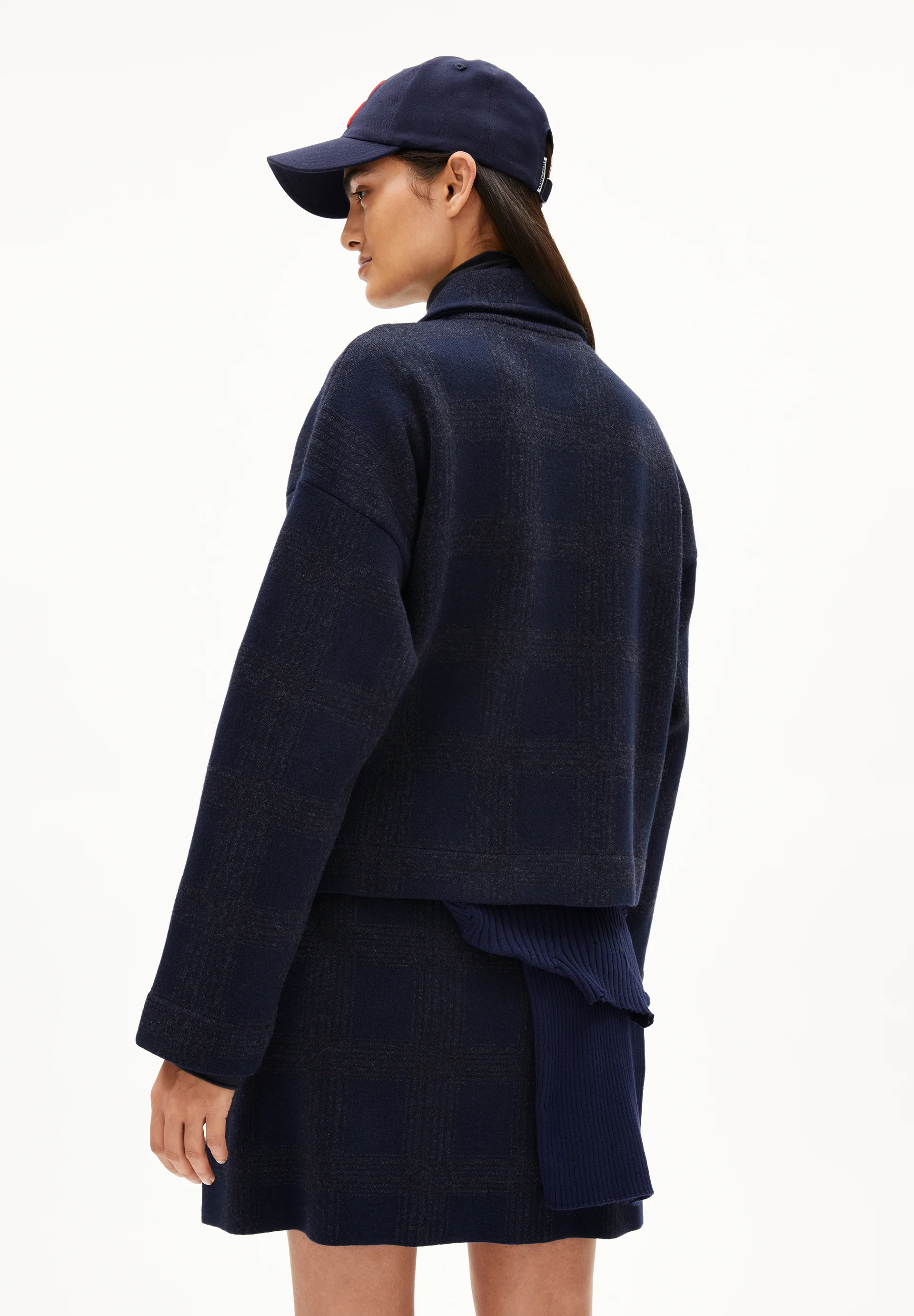 JOAALISON CHECK Cardigan made of Organic Wool Mix