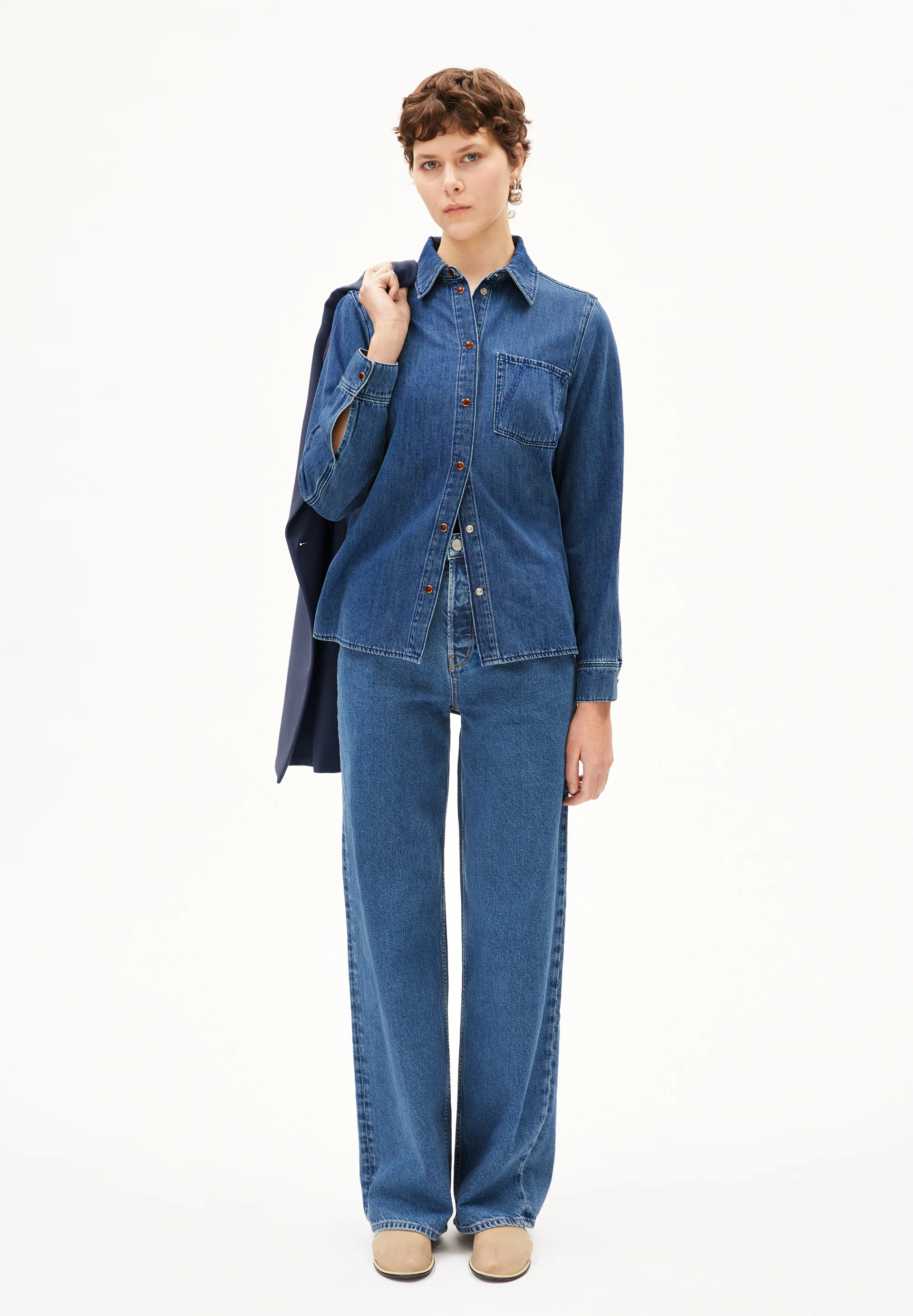 AURELAA Denim blouse made of Organic Cotton