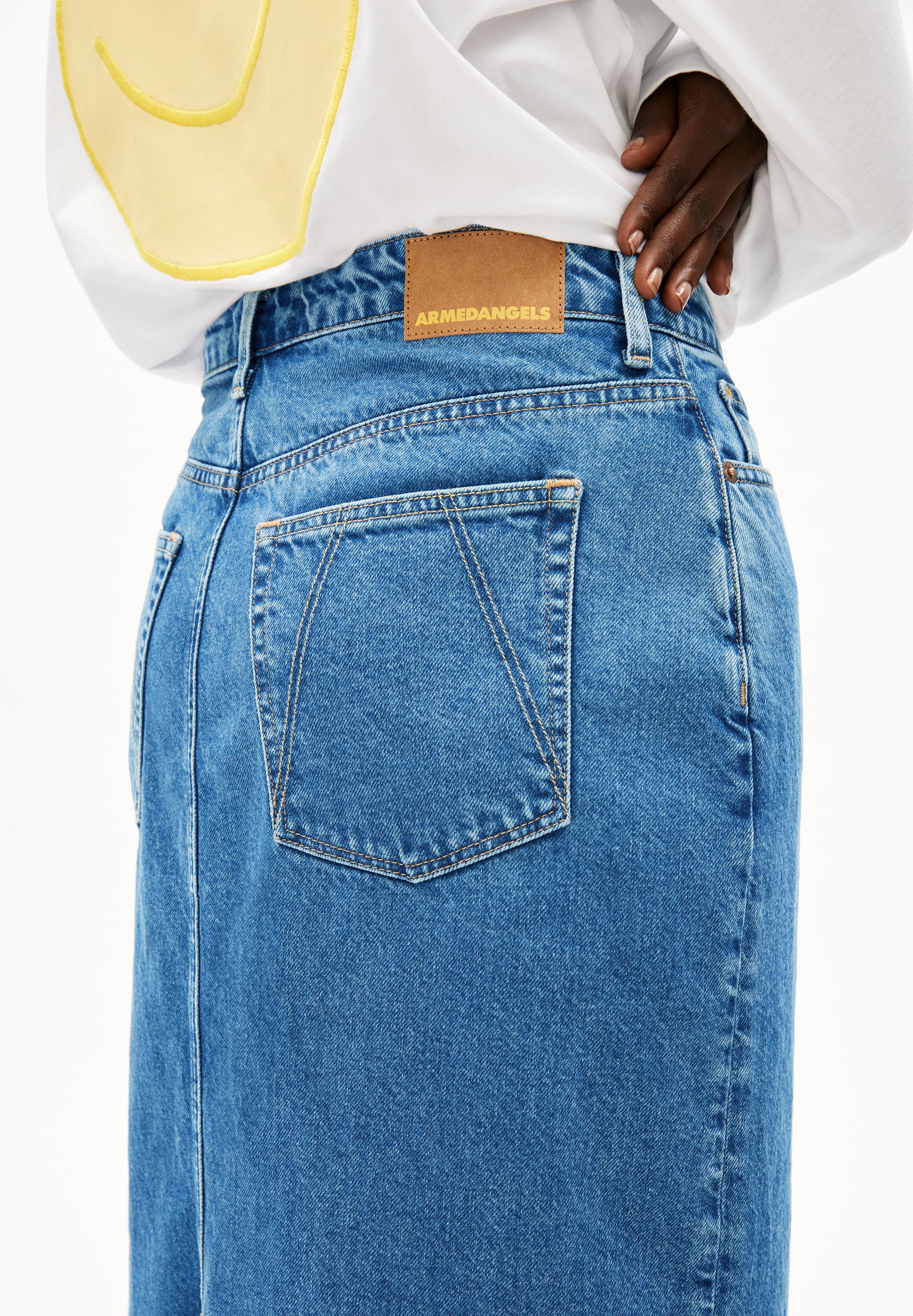KAALYKE DENIM MIDI SKIRT Denim Skirt made of recycled Cotton