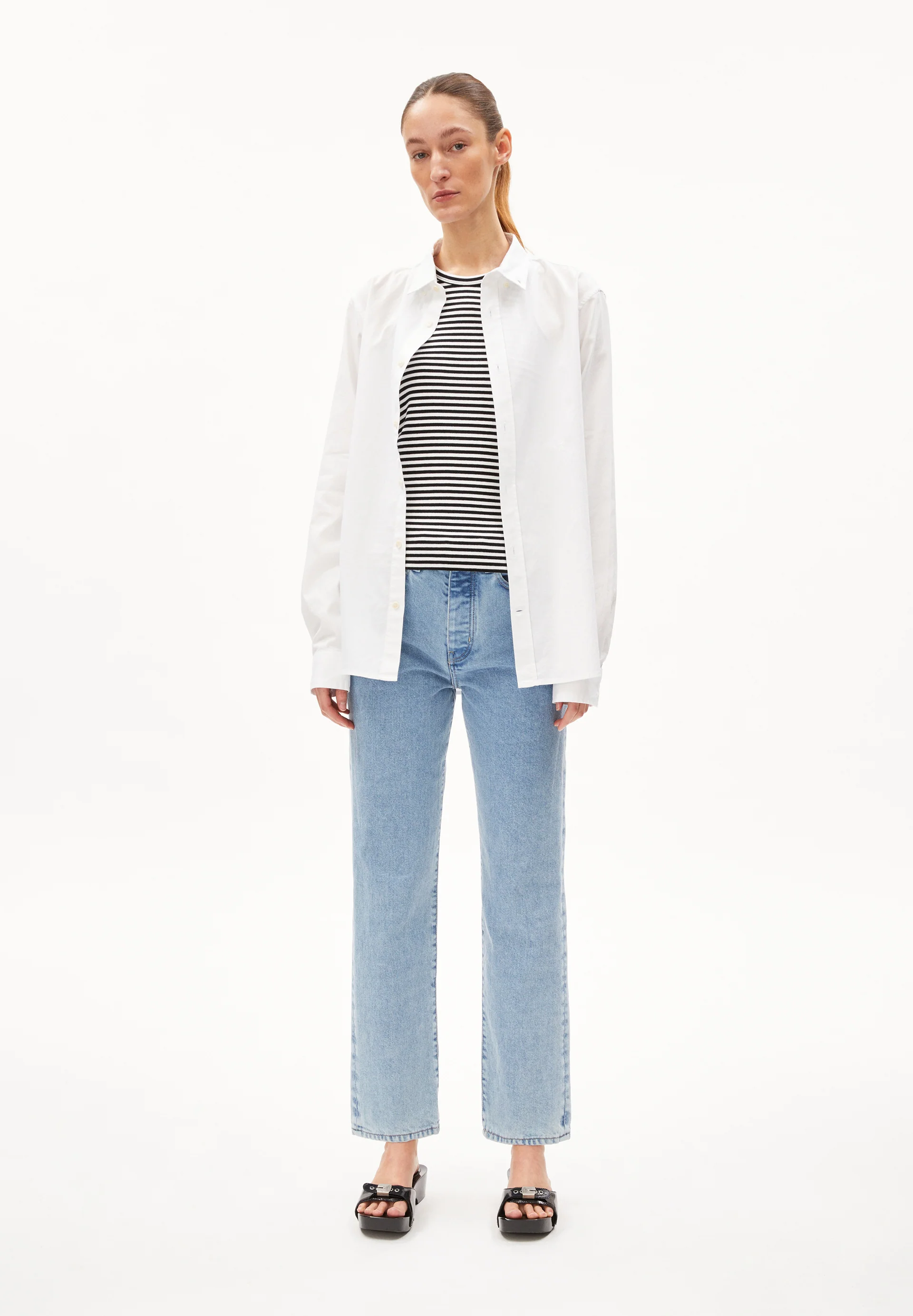 AAIKALA Jeans Straight Leg High Waist recycled Cotton Non-Stretch