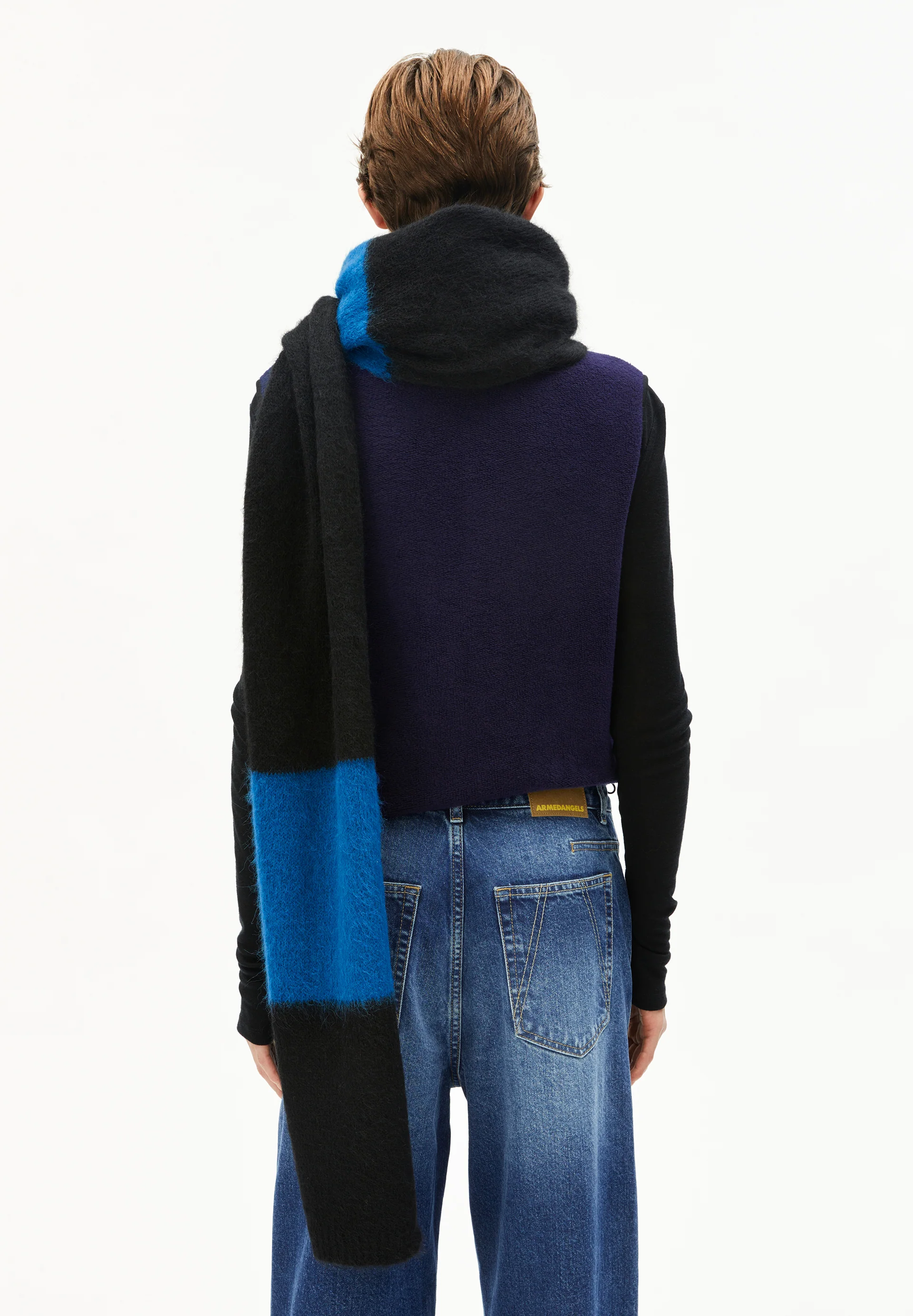 SAABE STRIPED UN-WASTED Scarf made from an alpaca-wool blend