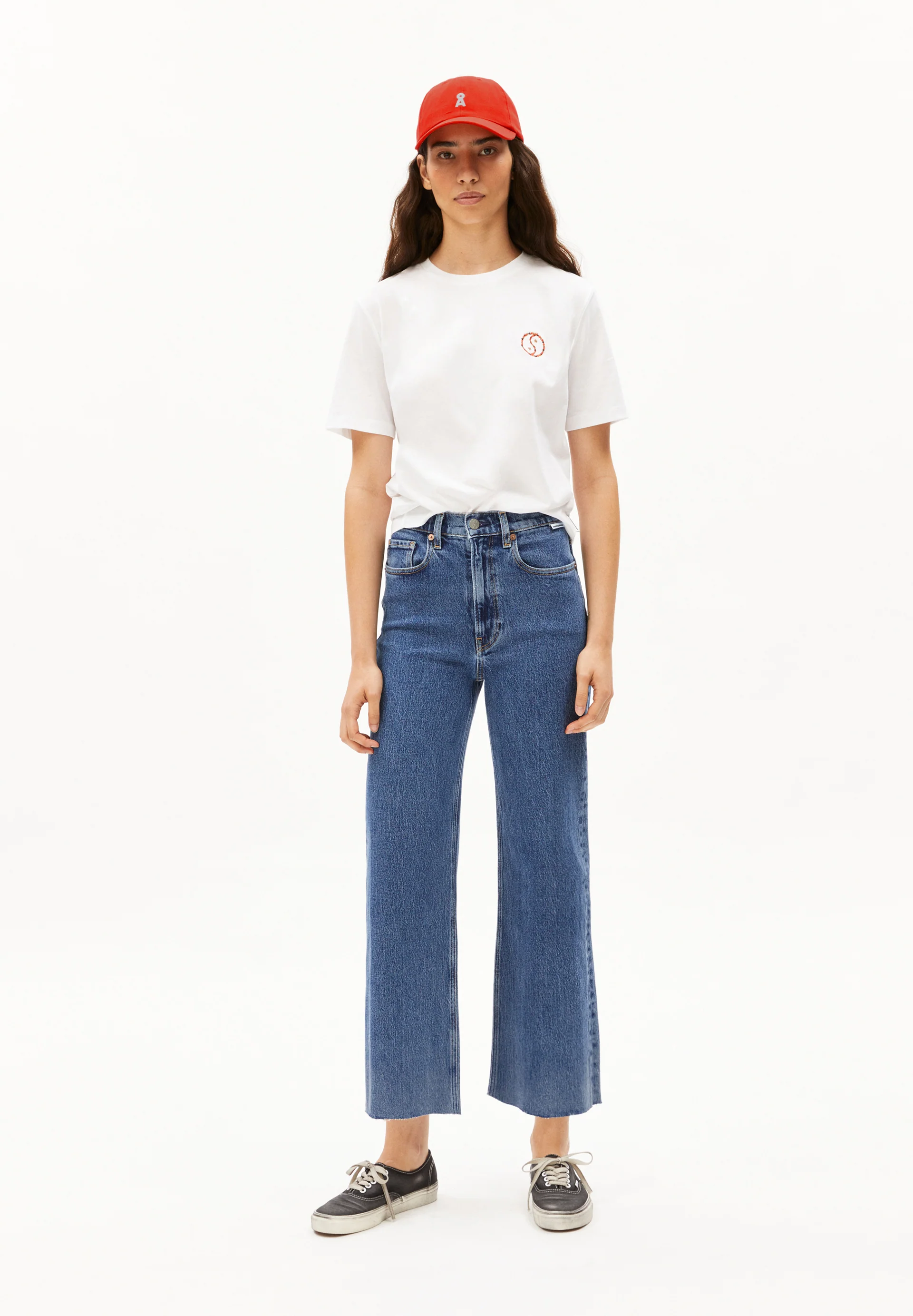 MURLIAA CROPPED WIDE JEAN Wide Jeans Organic Cotton Mix Comfort-Stretch