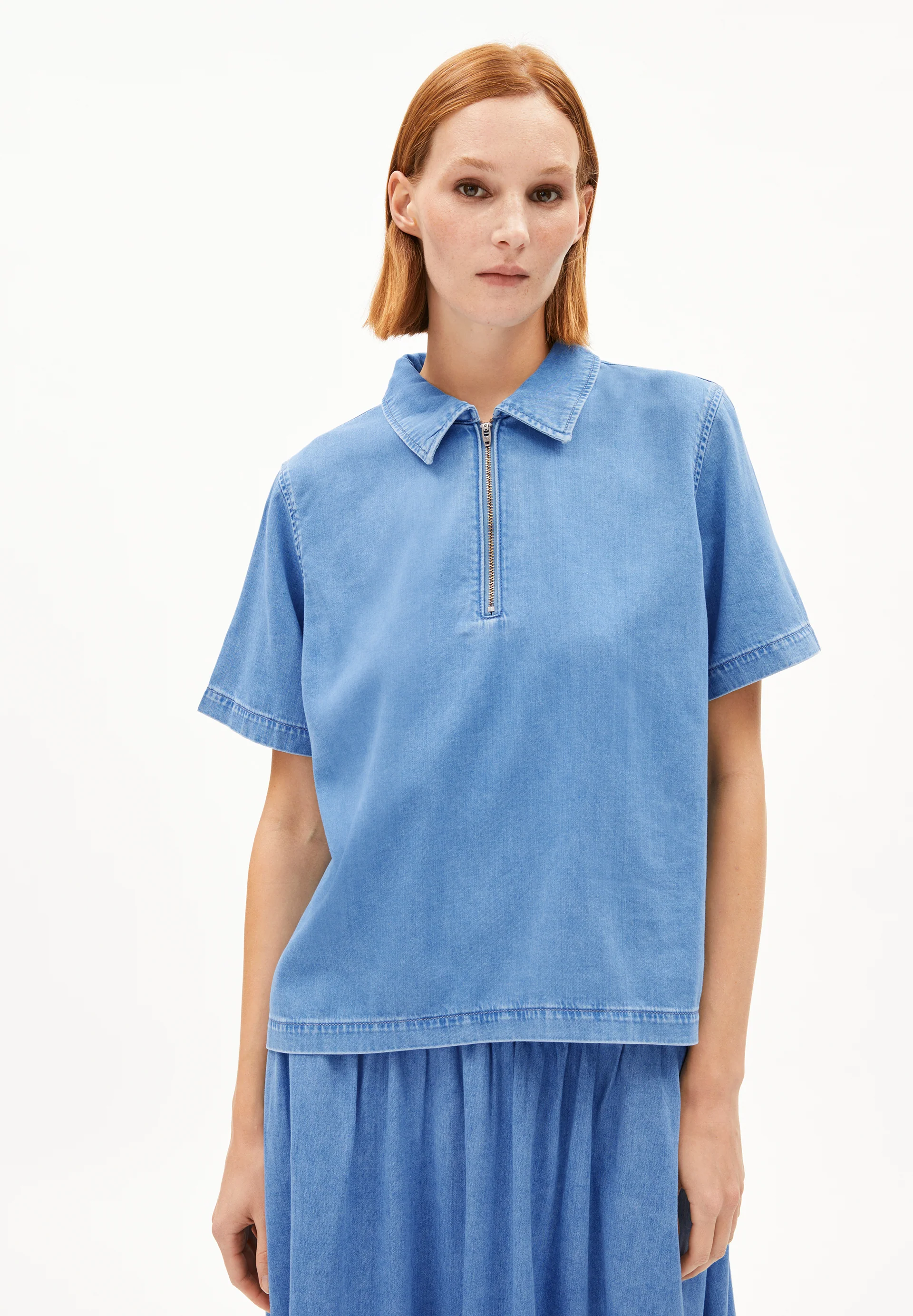 CINZIAA Denim Blouse made of Organic Cotton Mix