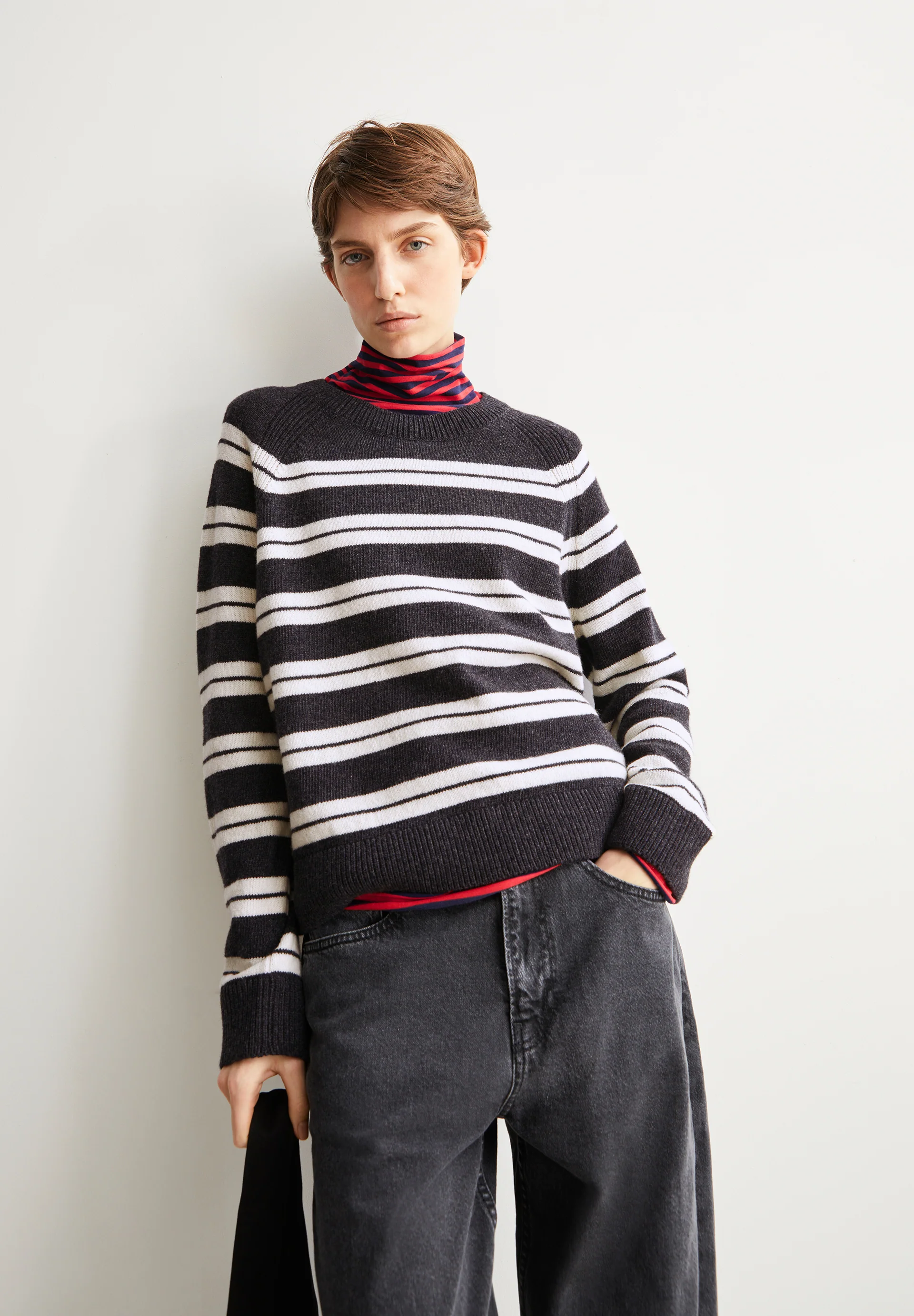 LILIRIAA FINE STRIPES Jumper made from an organic wool blend