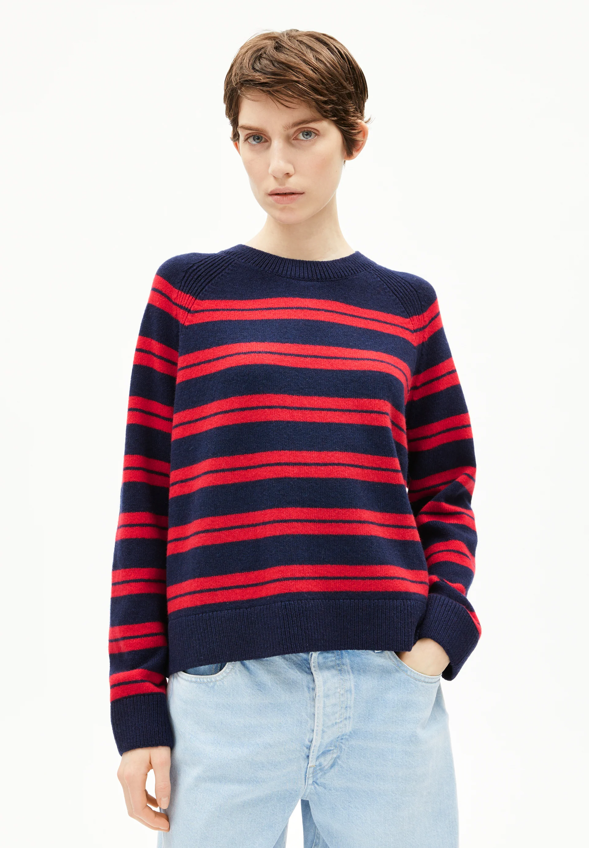 LILIRIAA FINE STRIPES Jumper made from an organic wool blend