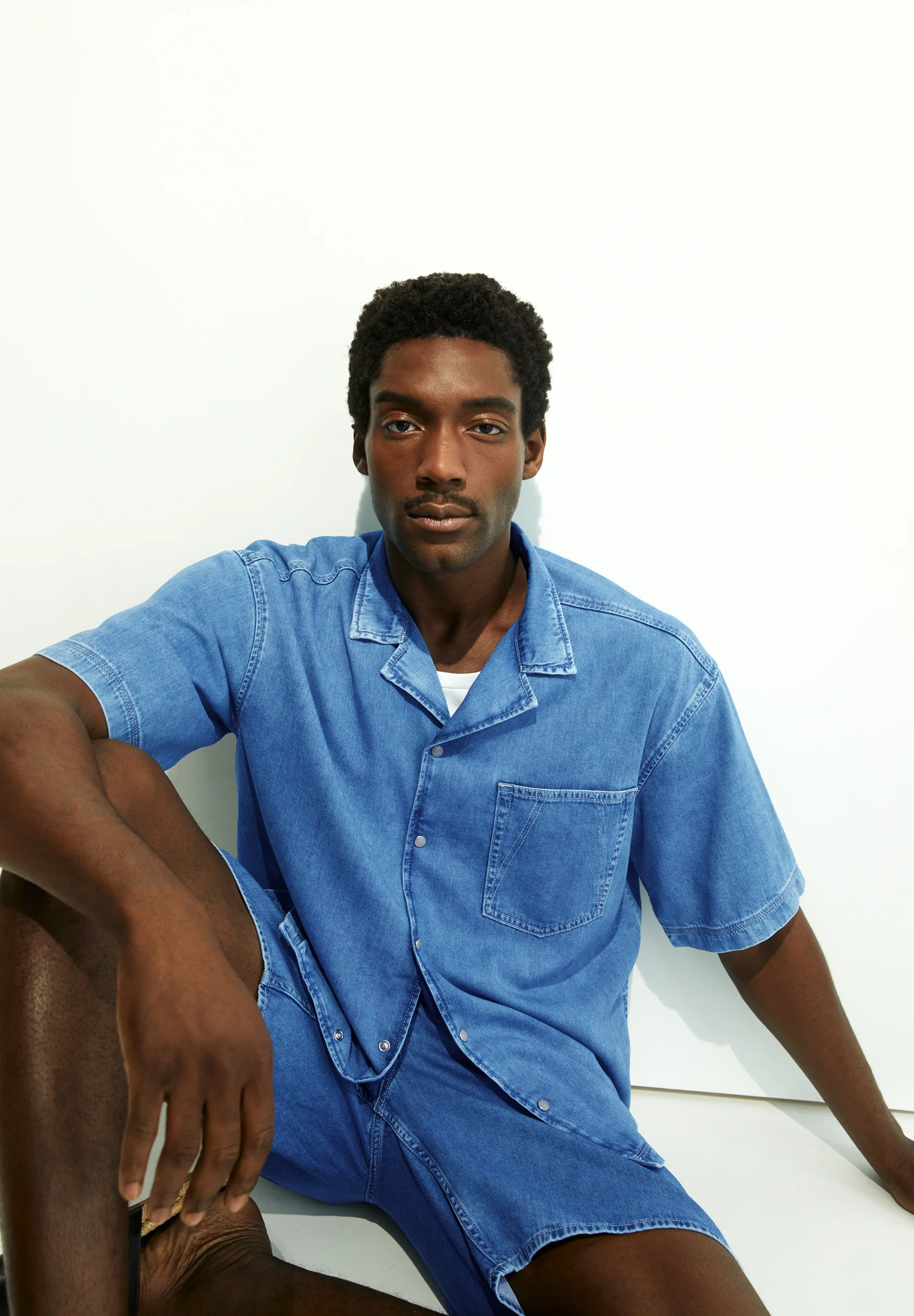 BOWLAAS Denim Shirt made of Organic Cotton Mix