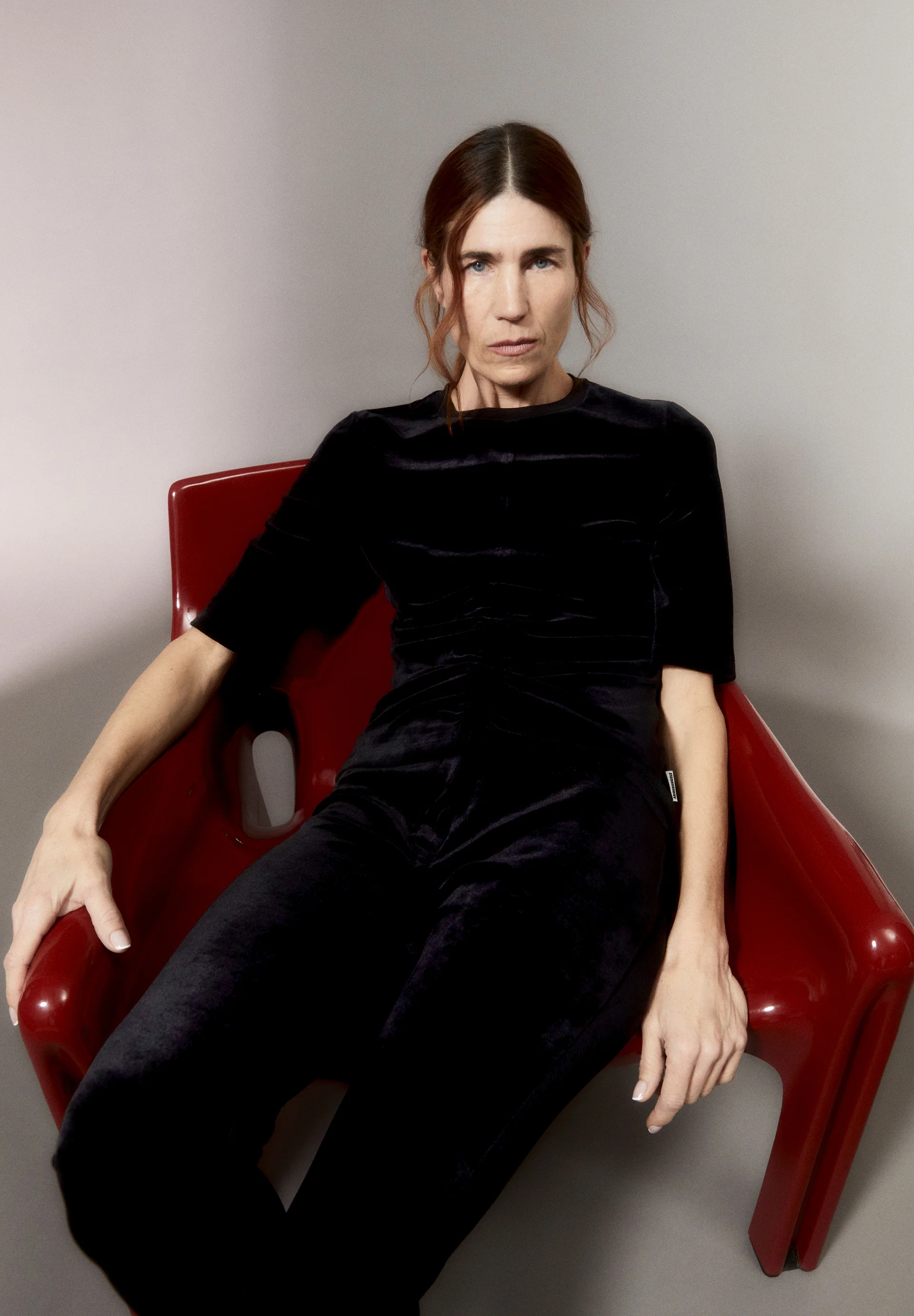 TRASLARAA T-Shirt Slim Fit made of velvet
