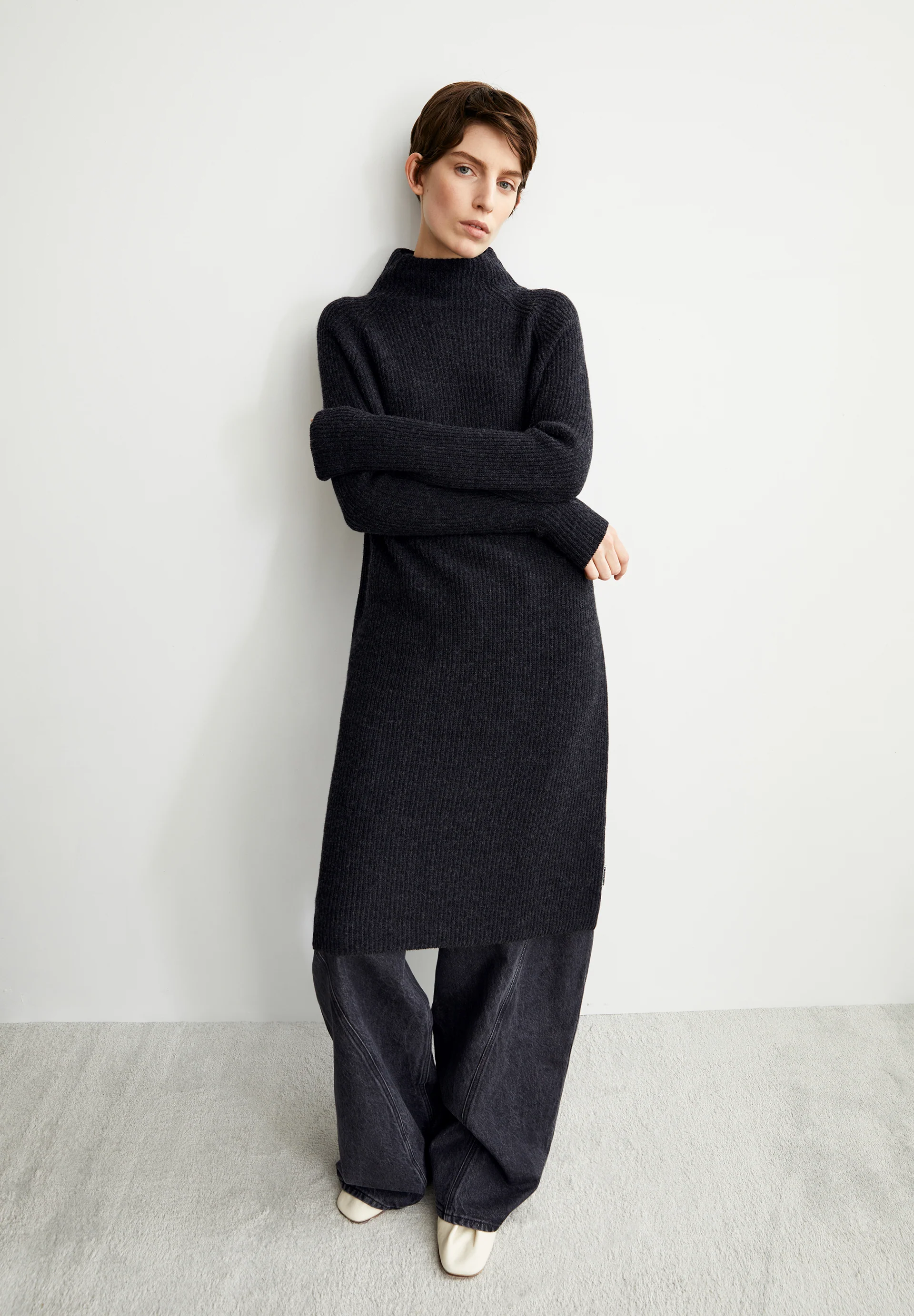 MILLAANA Knit Dress Relaxed Fit made of Organic Wool Mix