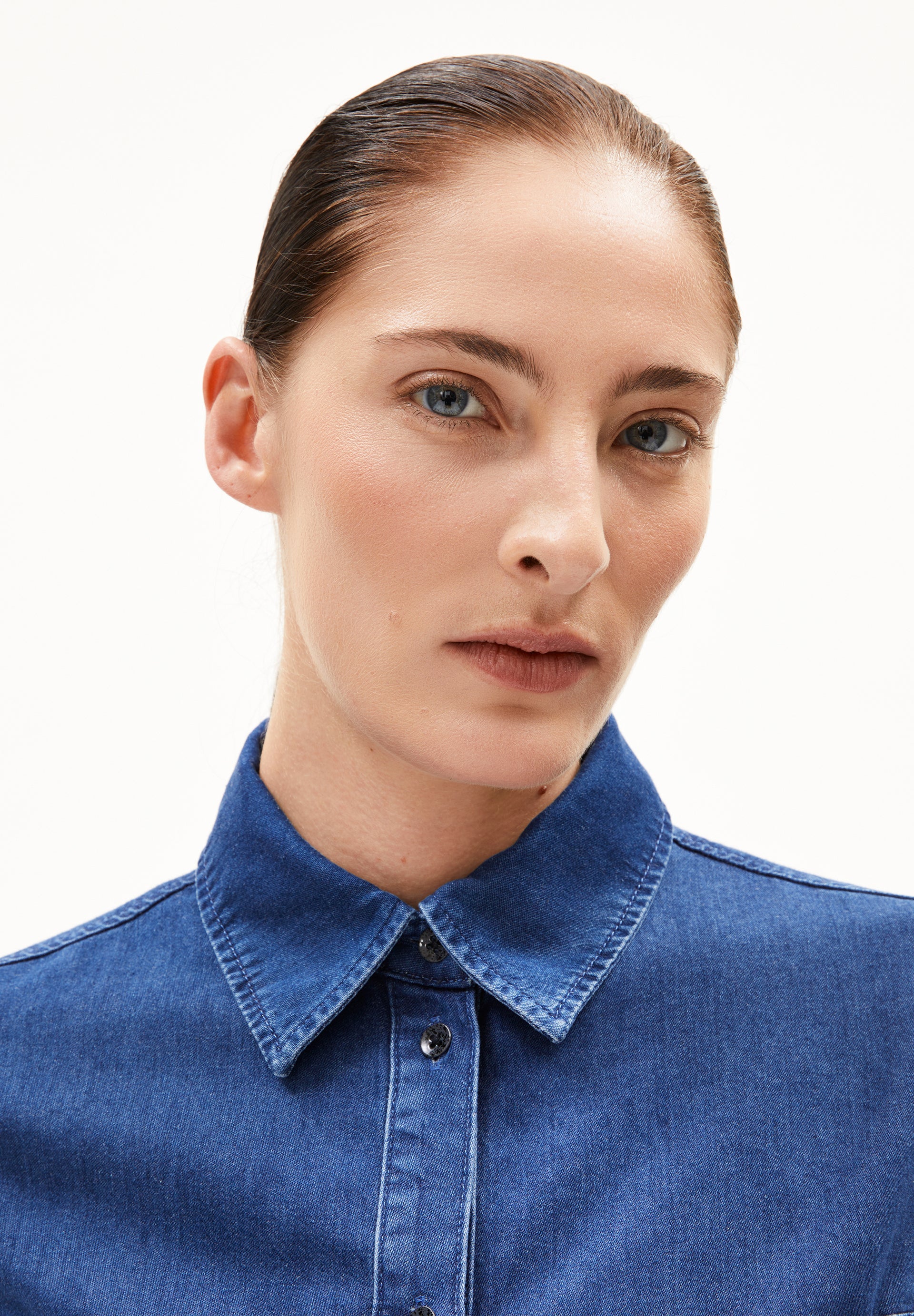 AURELAA Denim Blouse made of Organic Cotton Mix