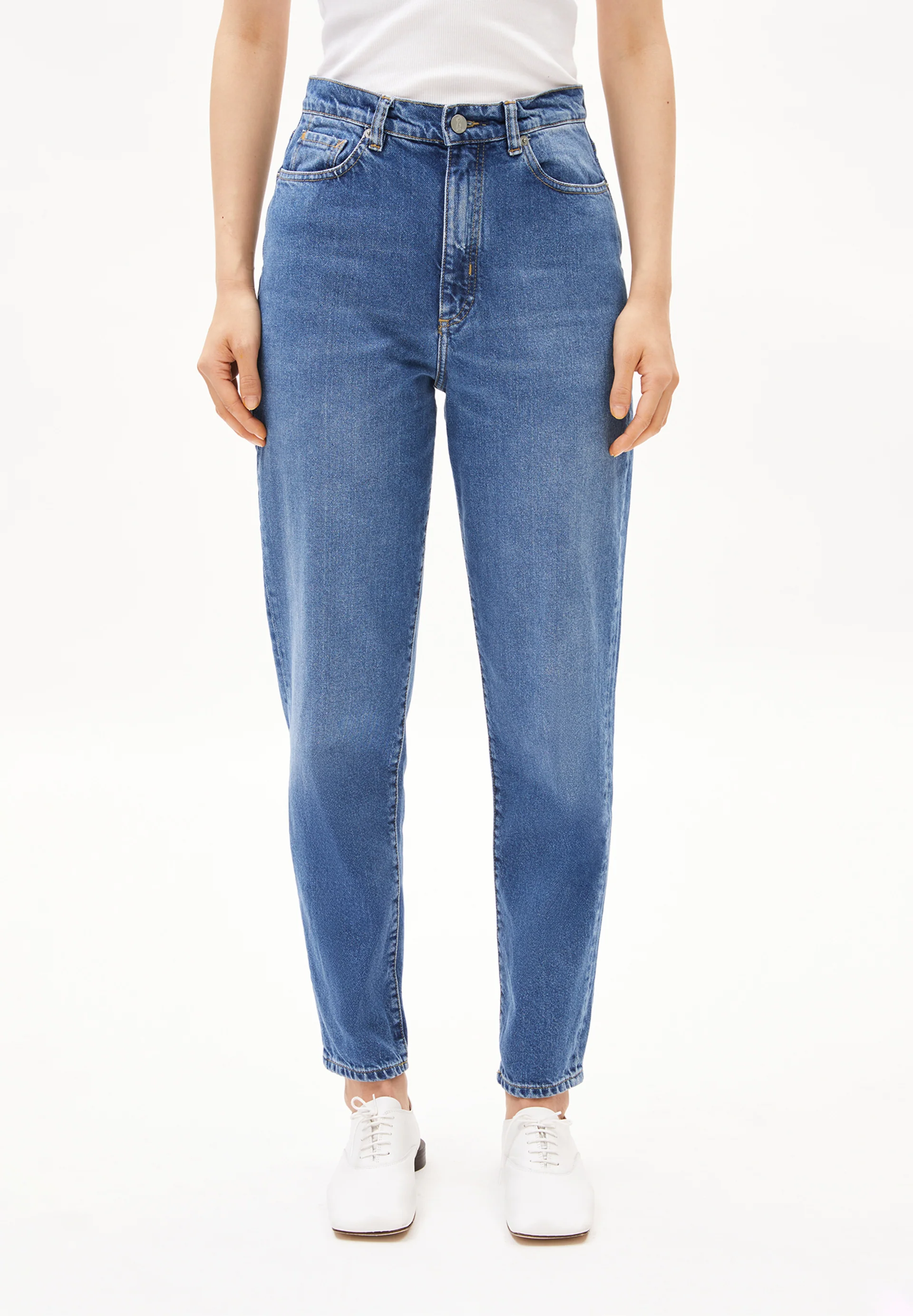 MAIRAA Jeans Mom Fit High Waist Ankle recycled Cotton Non-Stretch